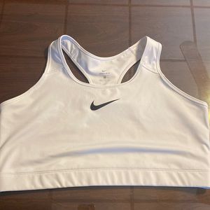 Nike Womens Sports Bra White Black Swoosh 3X